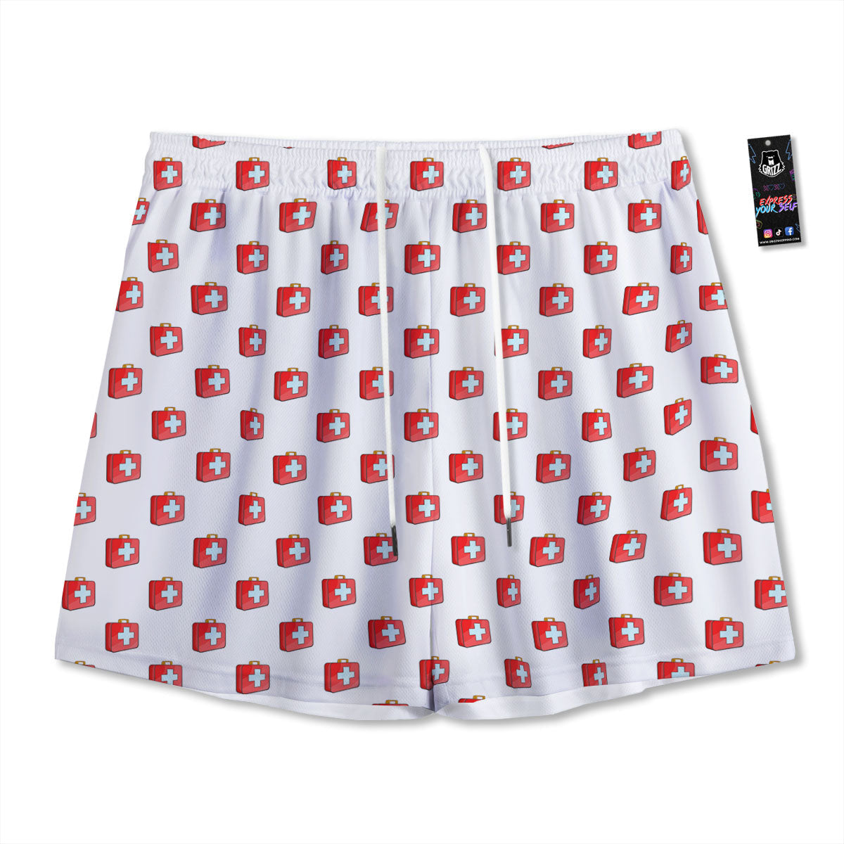 First Kit Aid Paramedic Print Pattern Mesh Shorts-grizzshop