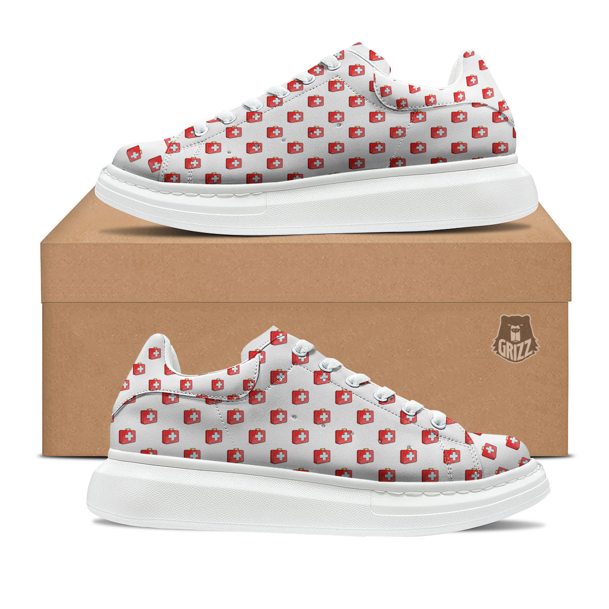 First Kit Aid Paramedic Print Pattern Platform Shoes-grizzshop