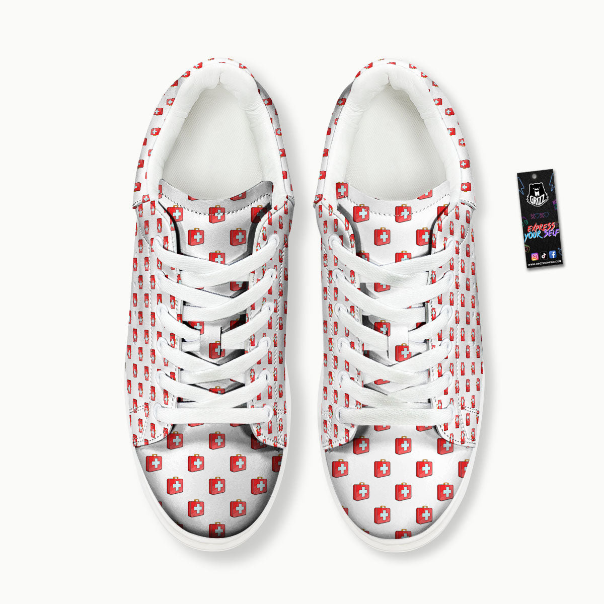 First Kit Aid Paramedic Print Pattern Platform Shoes-grizzshop