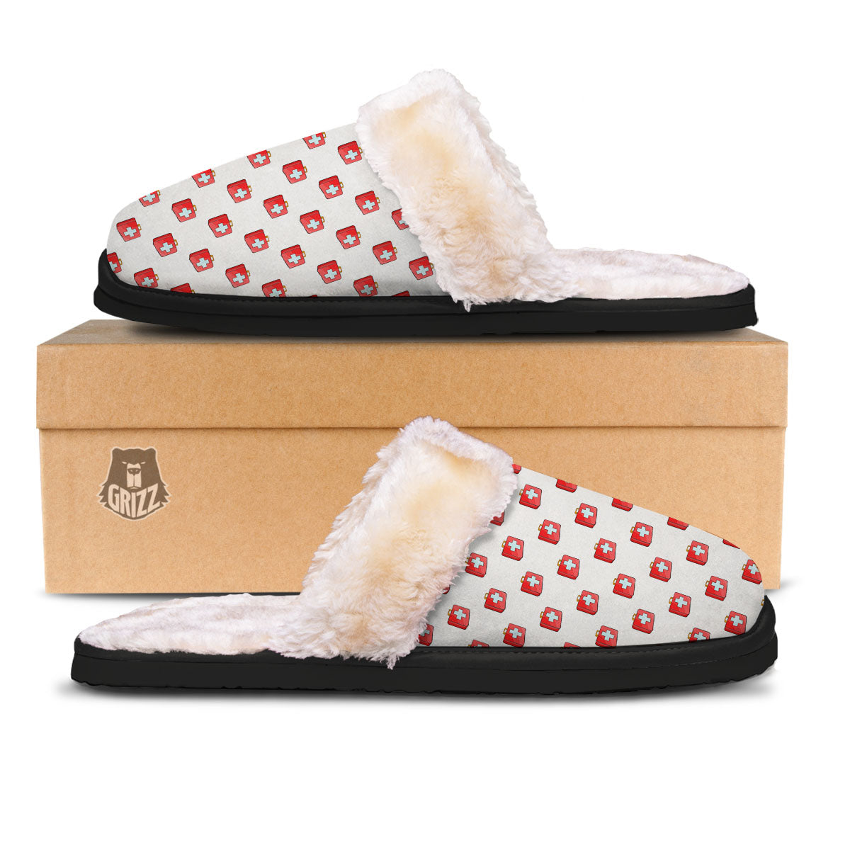 First Kit Aid Paramedic Print Pattern Slippers-grizzshop