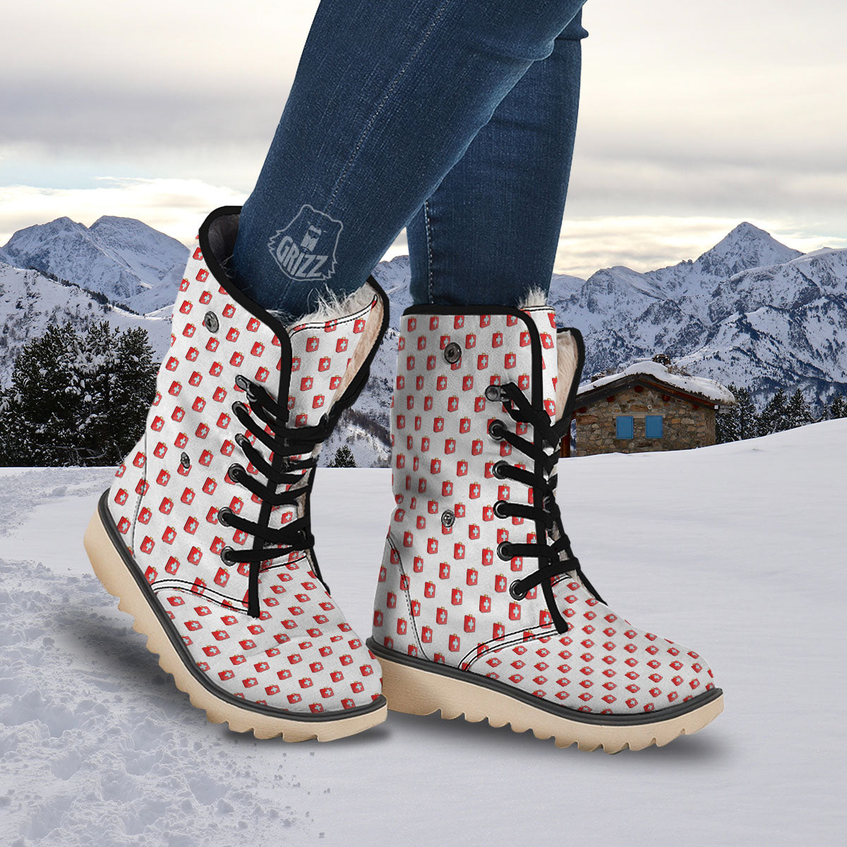 First Kit Aid Paramedic Print Pattern Snow Boots-grizzshop
