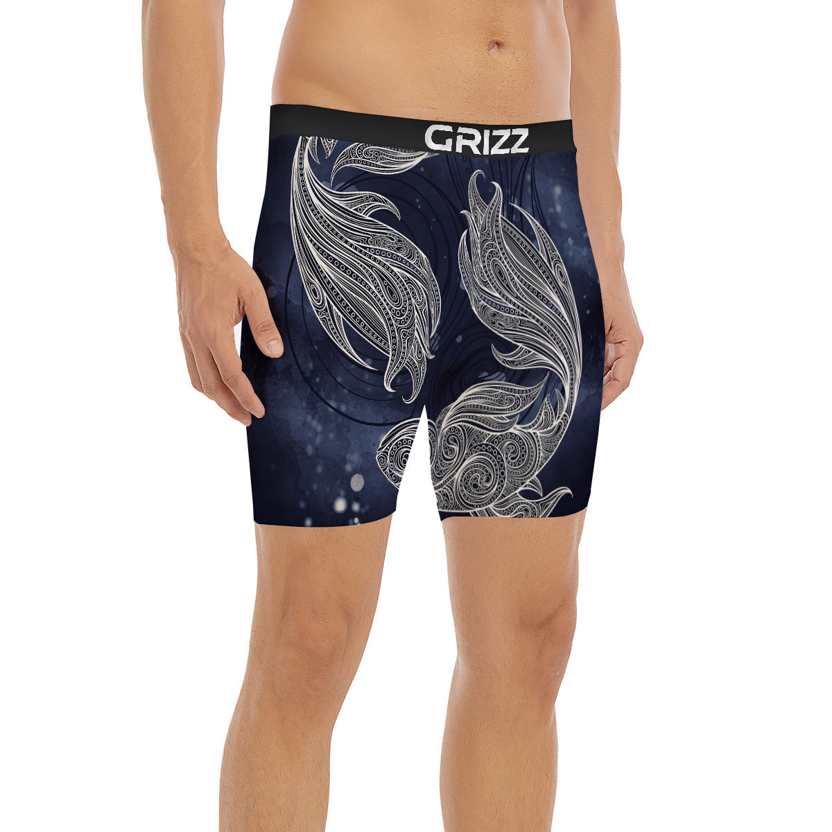 Fish Bohemian Spiritual Print Boxer Briefs-grizzshop