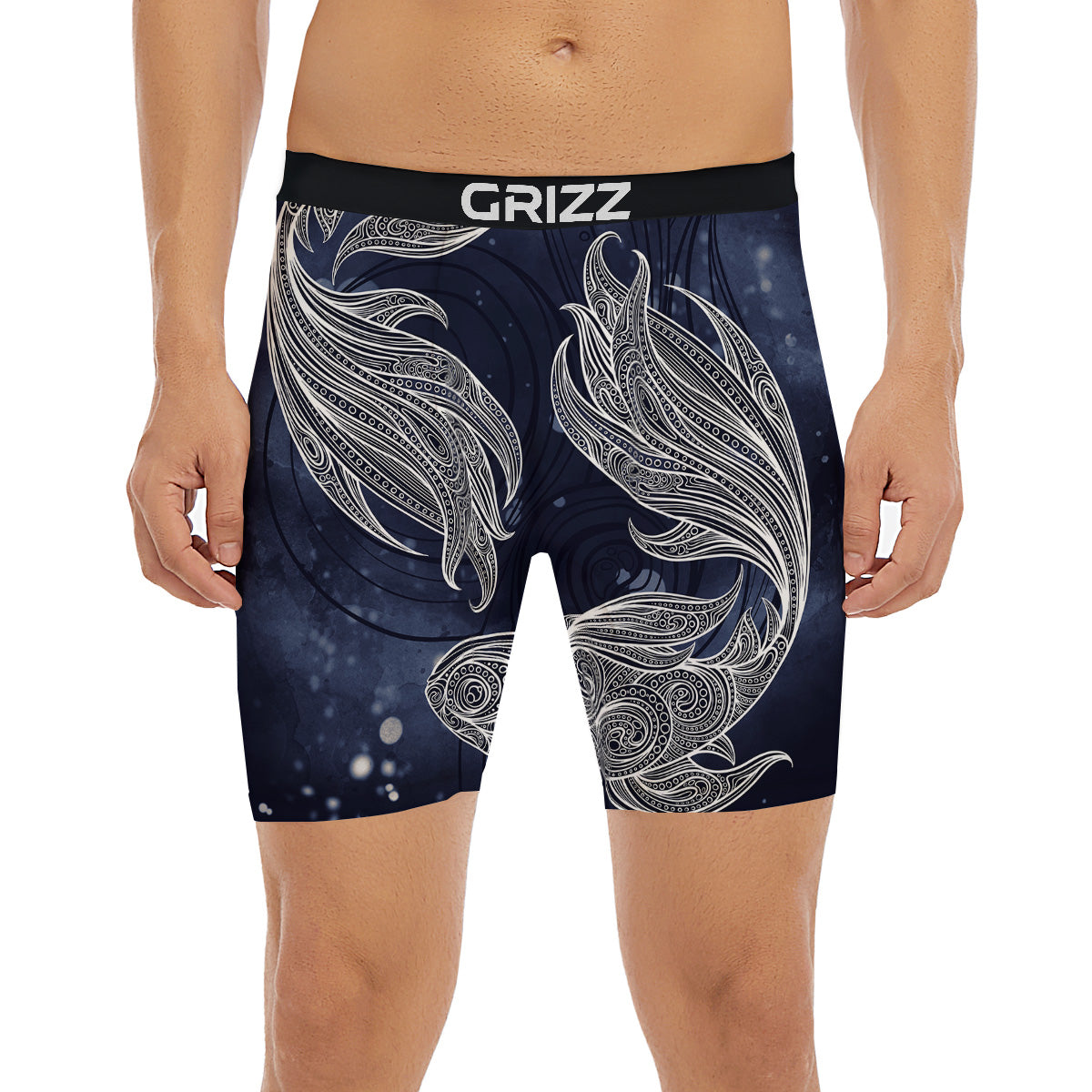 Fish Bohemian Spiritual Print Boxer Briefs-grizzshop