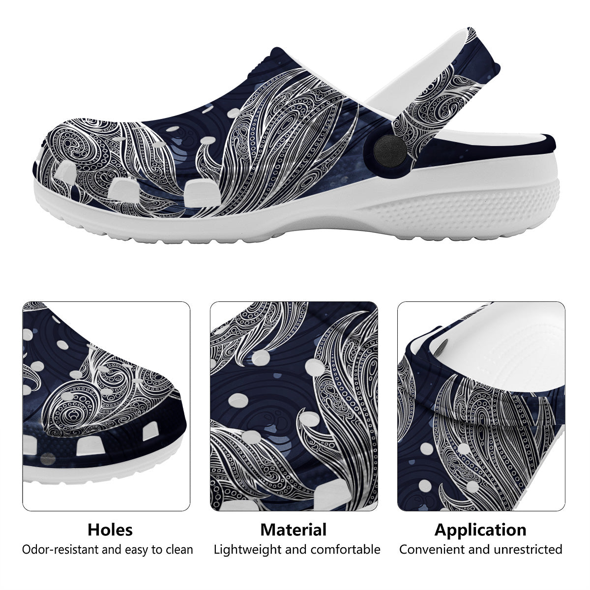 Fish Bohemian Spiritual Print Clog-grizzshop