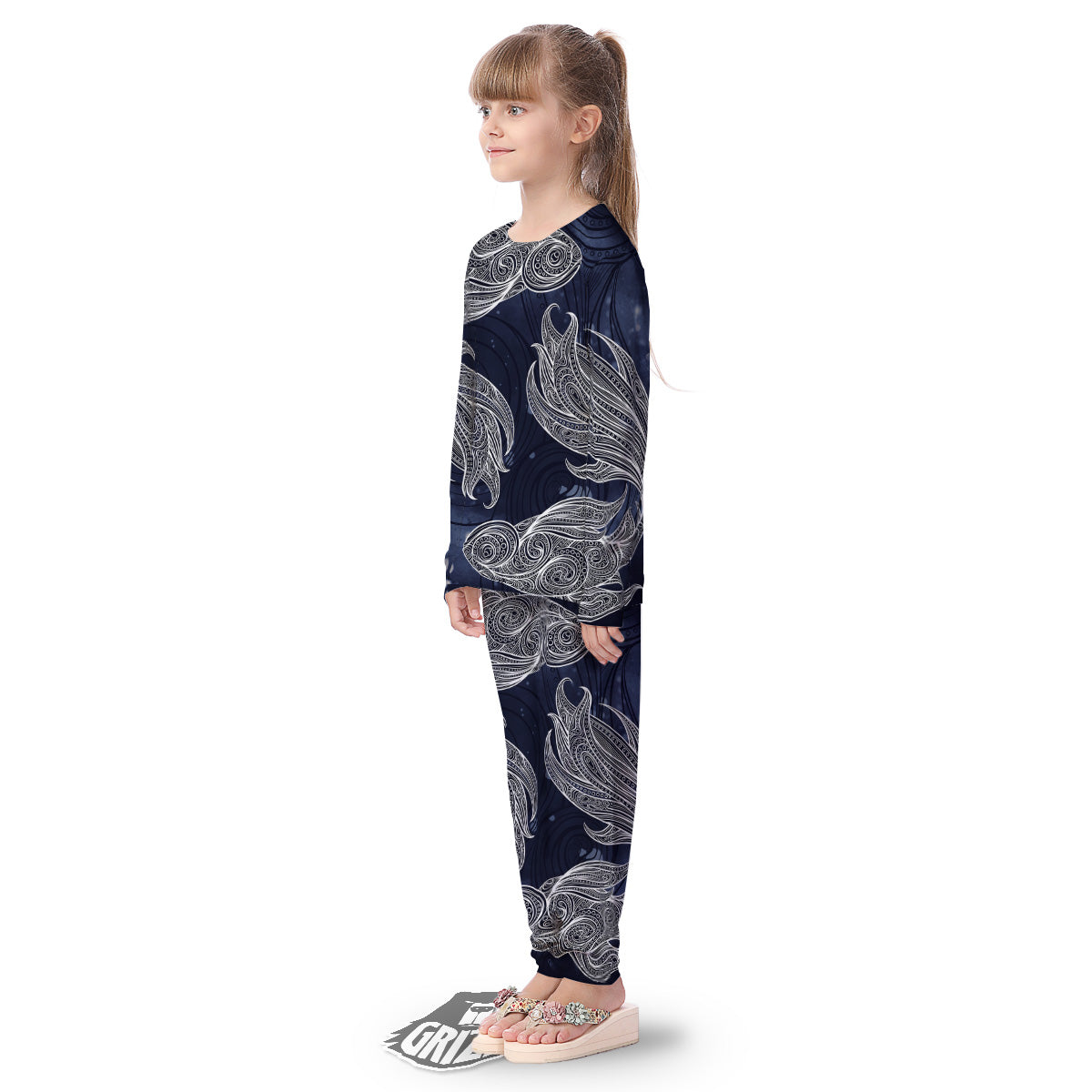 Fish Bohemian Spiritual Print Kid's Pajamas-grizzshop