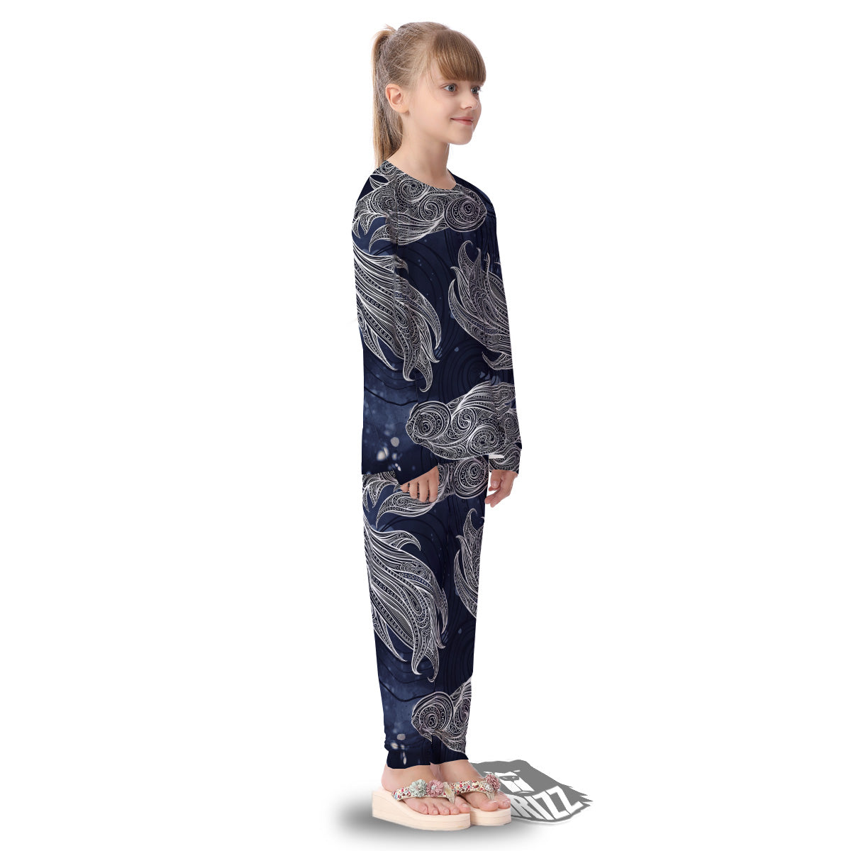 Fish Bohemian Spiritual Print Kid's Pajamas-grizzshop