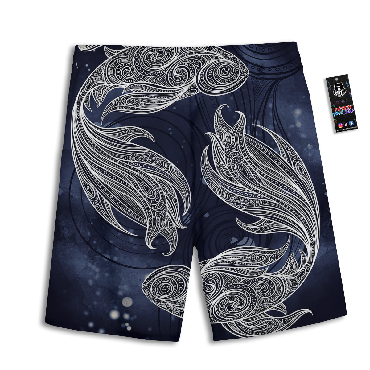 Fish Bohemian Spiritual Print Men's Athletic Shorts