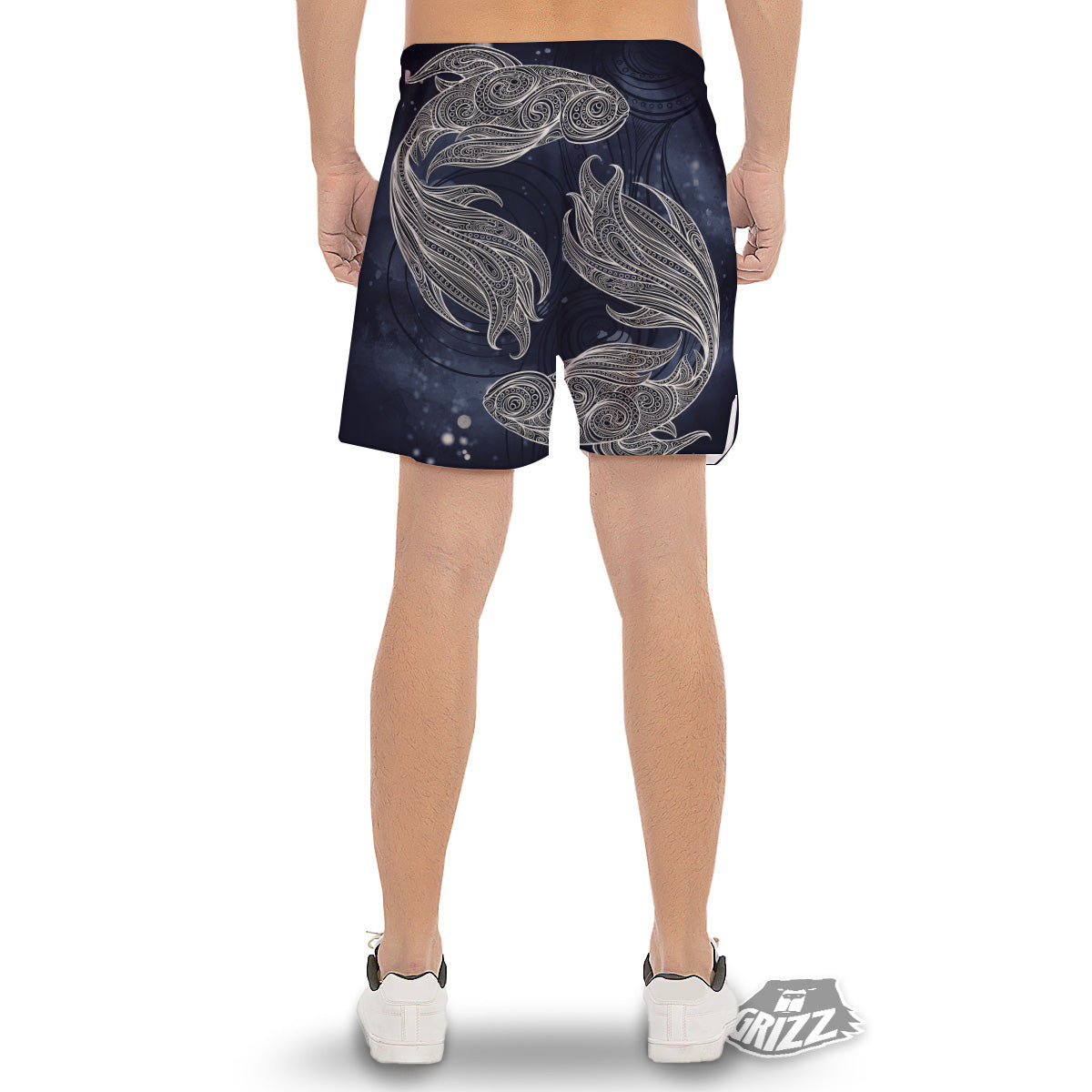 Fish Bohemian Spiritual Print Men's Gym Shorts-grizzshop