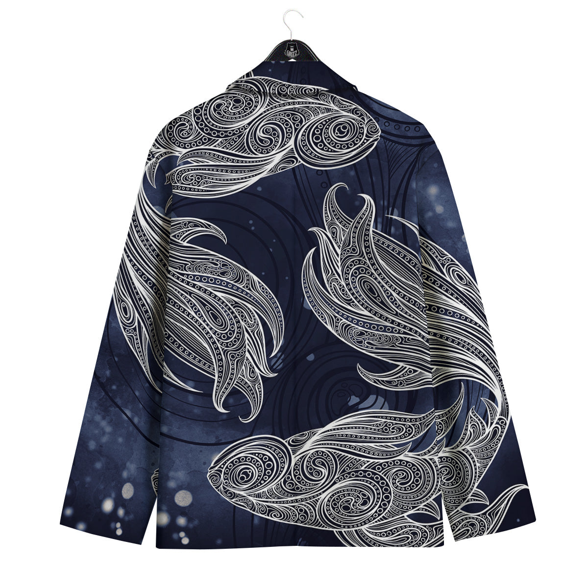 Fish Bohemian Spiritual Print Men's Sport Coat-grizzshop