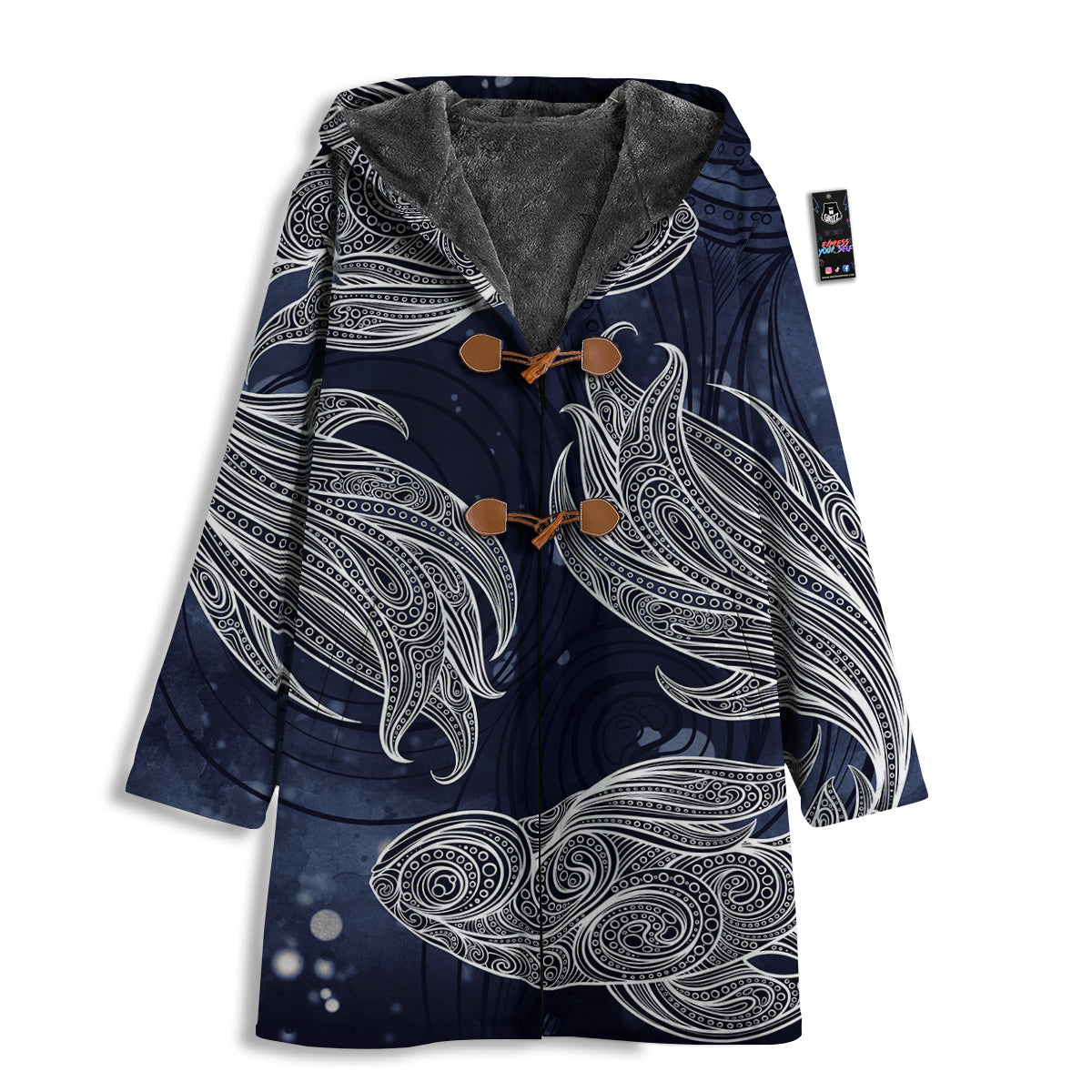 Fish Bohemian Spiritual Print Men's Windbreaker Jacket-grizzshop