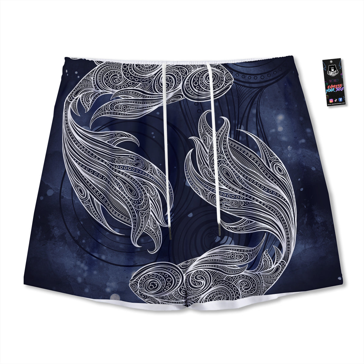 Flower Frangipani Print Mesh Shorts