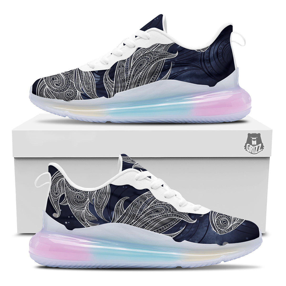 Fish Bohemian Spiritual Print Running Sneakers-grizzshop