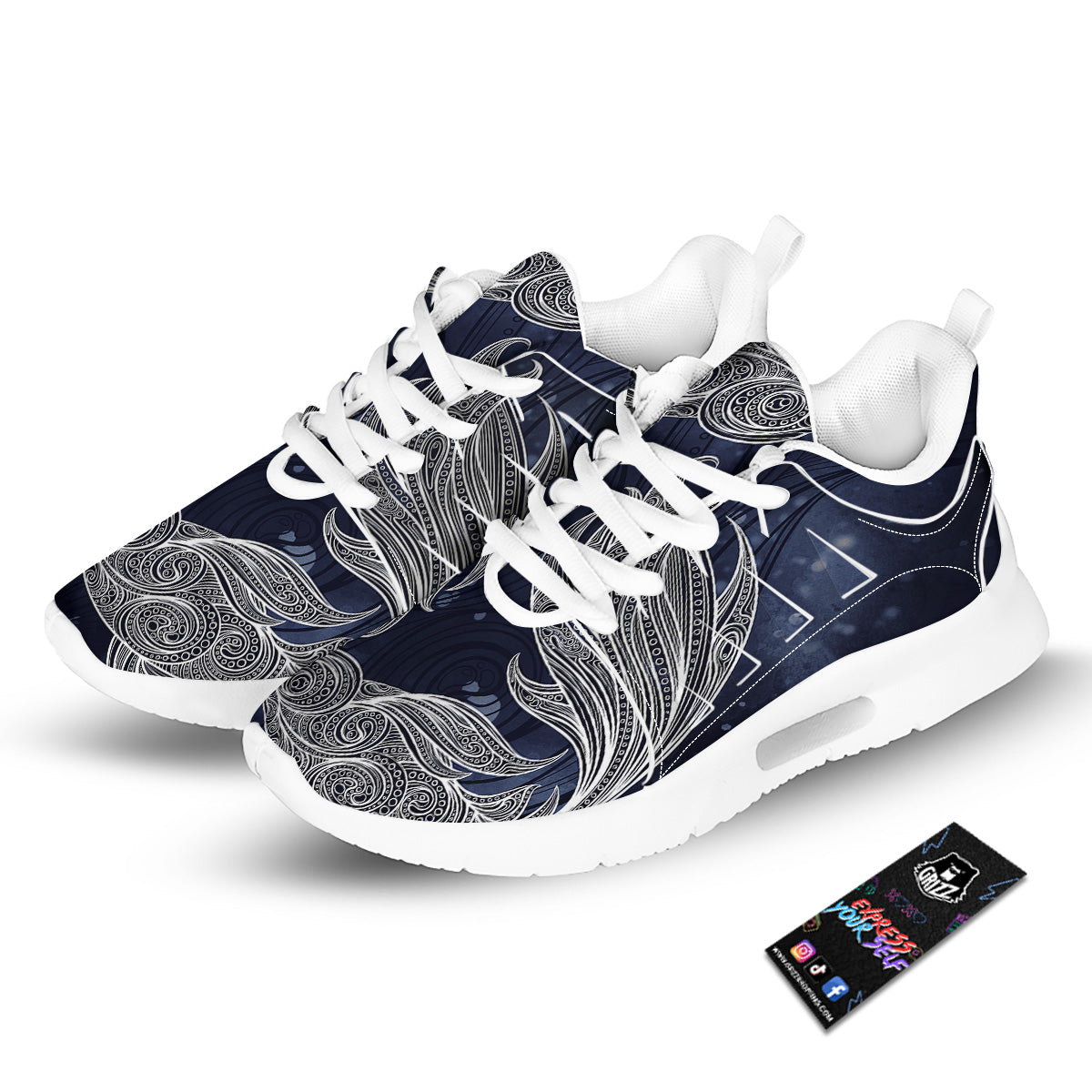 Fish Bohemian Spiritual Print Tennis Shoes-grizzshop