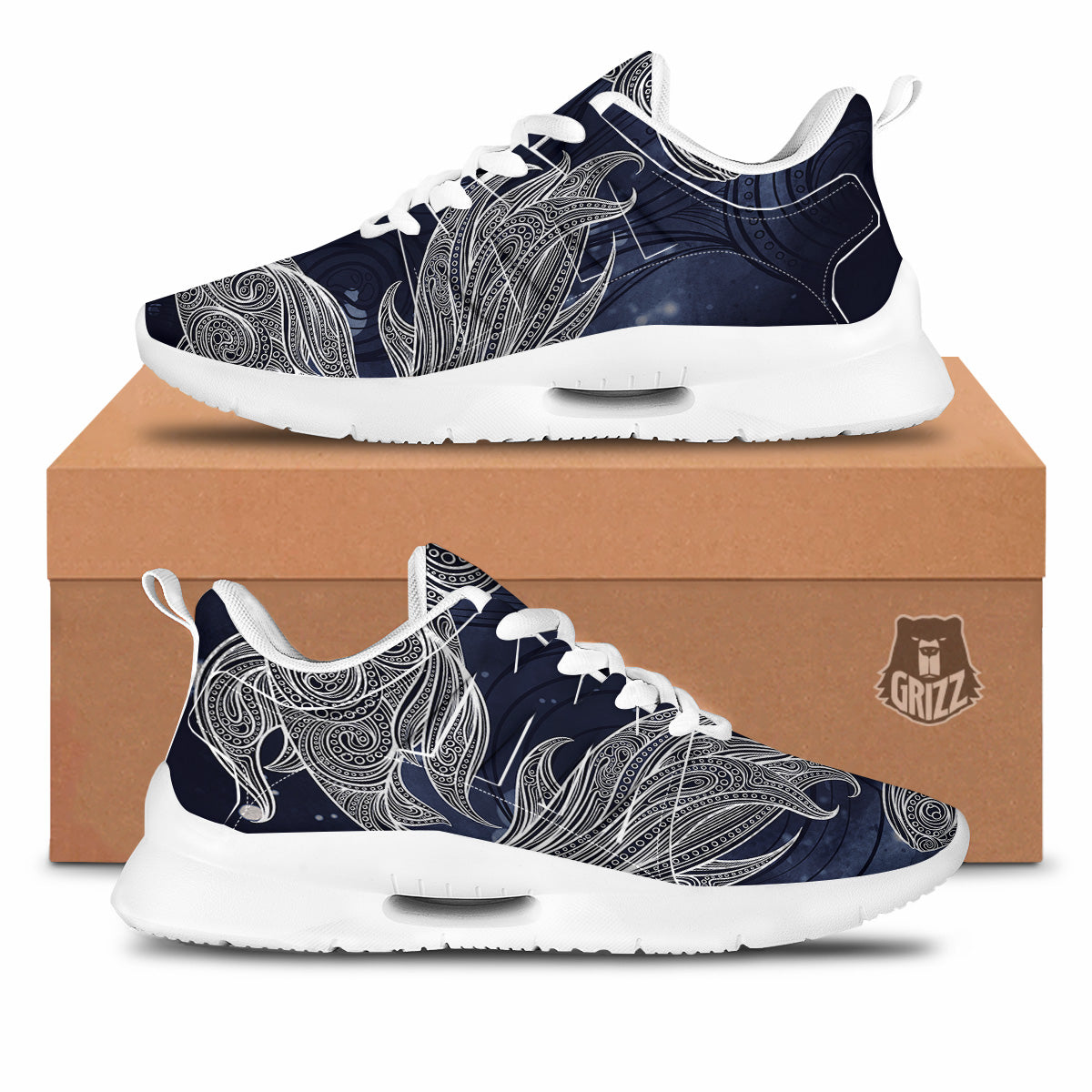Fish Bohemian Spiritual Print Tennis Shoes-grizzshop