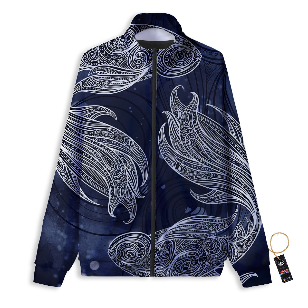 Fish Bohemian Spiritual Print Track Jacket-grizzshop