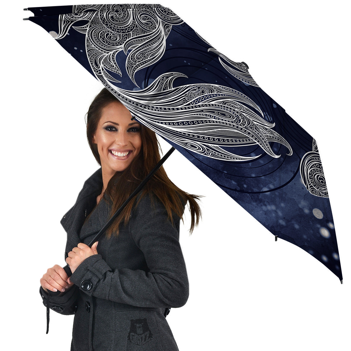 Fish Bohemian Spiritual Print Umbrella-grizzshop