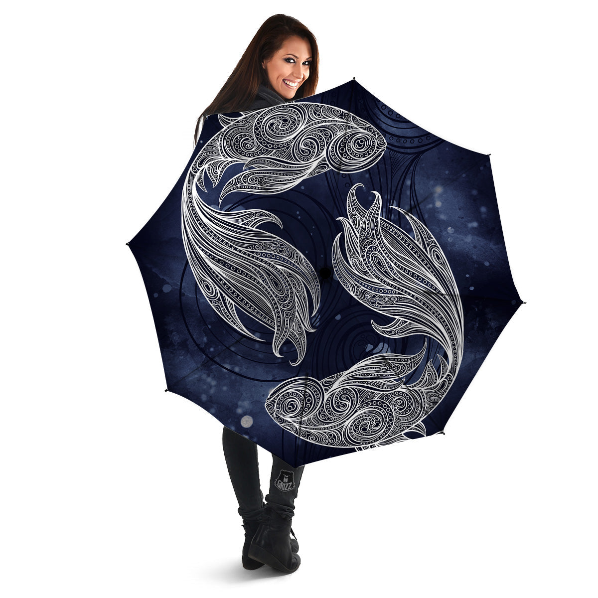 Fish Bohemian Spiritual Print Umbrella-grizzshop