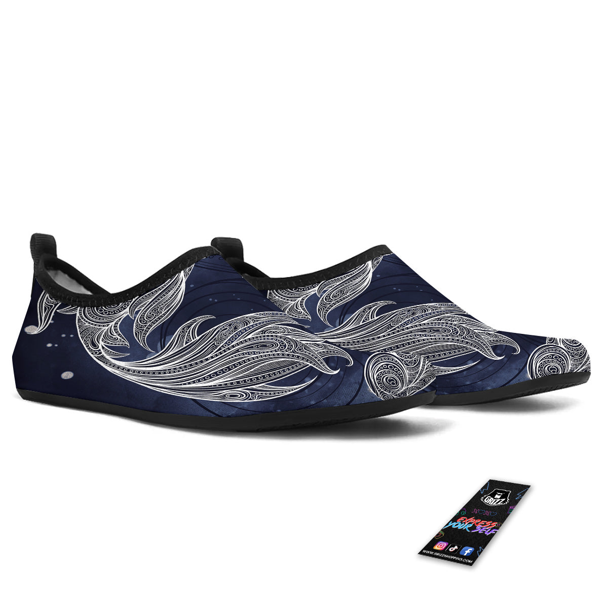 Fish Bohemian Spiritual Print Water Shoes-grizzshop