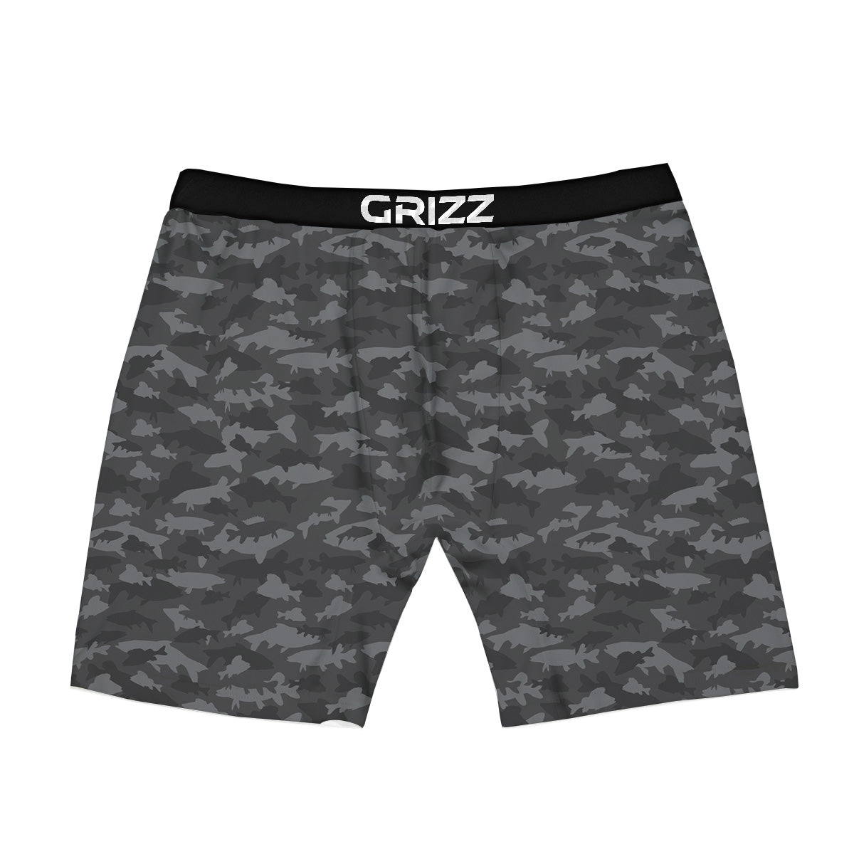 Fish Camouflage Grey Print Pattern Boxer Briefs-grizzshop