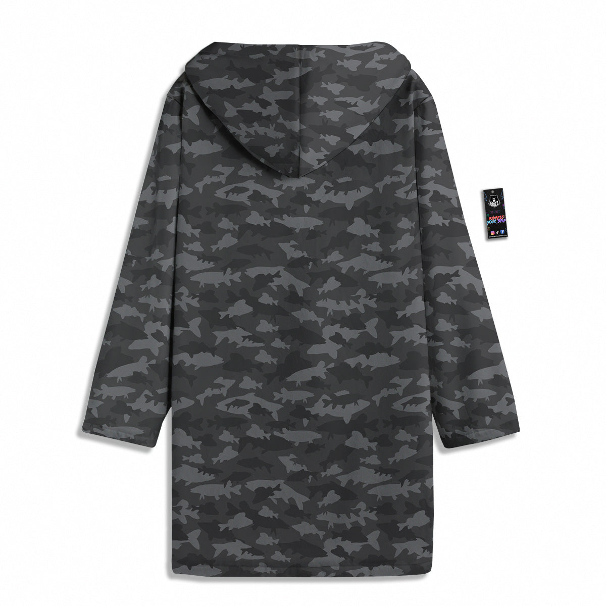 Fish Camouflage Grey Print Pattern Men's Windbreaker Jacket-grizzshop