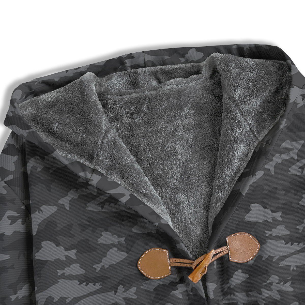 Fish Camouflage Grey Print Pattern Men's Windbreaker Jacket-grizzshop