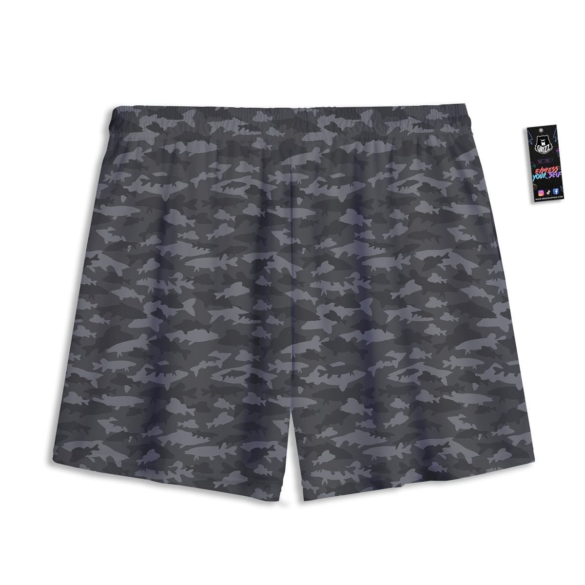Houndstooth Deep Blue Print Pattern Mesh Shorts