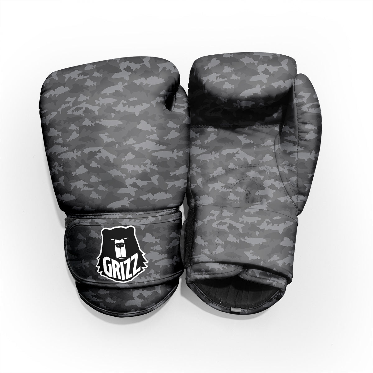 Fish Camouflage Grey Print Pattern Pro Boxing Glove