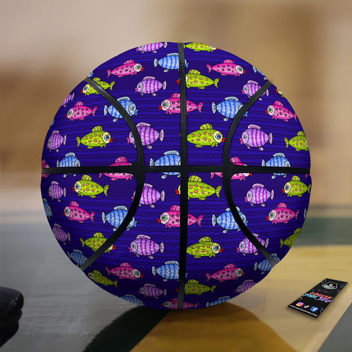 Fish Cartoon Print Pattern Basketball-grizzshop
