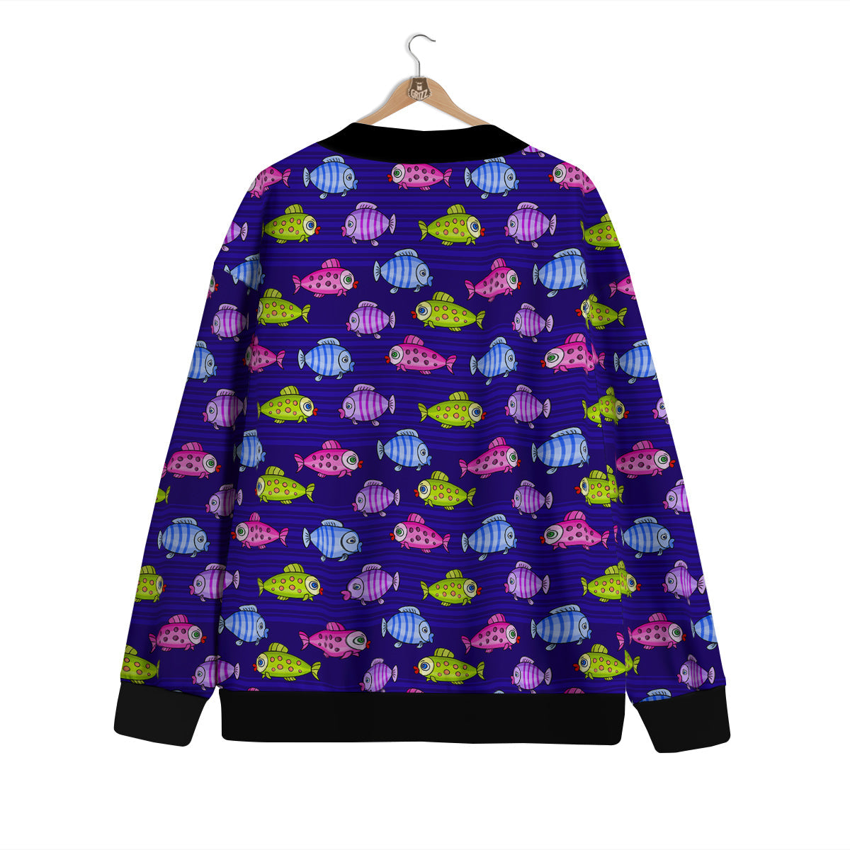 Fish Cartoon Print Pattern Cardigan-grizzshop