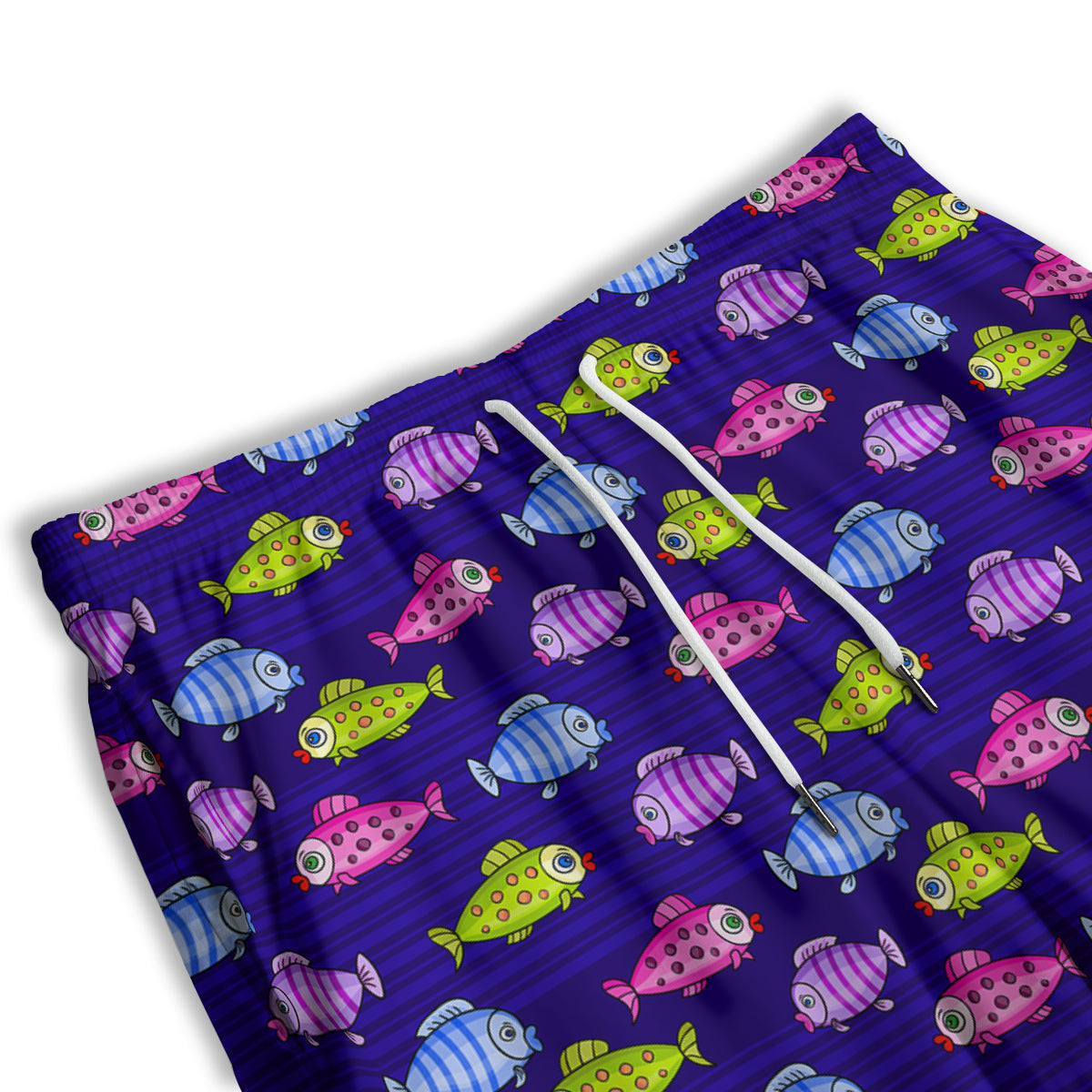 Fish Cartoon Print Pattern Men's Athletic Shorts
