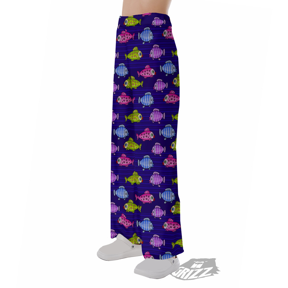 Fish Cartoon Print Pattern Pajama Pants-grizzshop