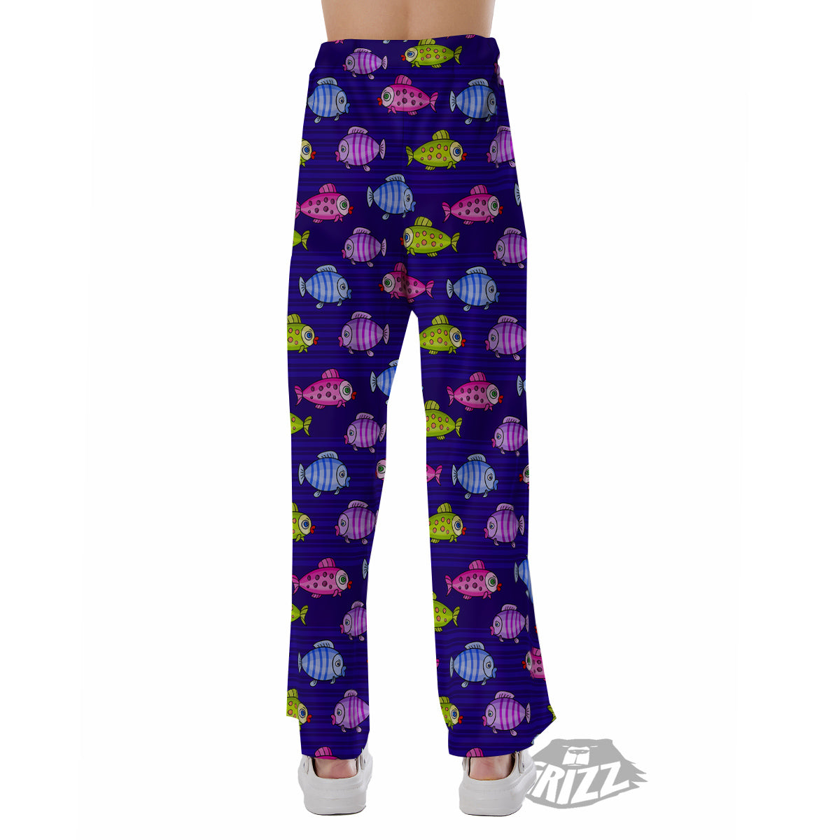 Fish Cartoon Print Pattern Pajama Pants-grizzshop