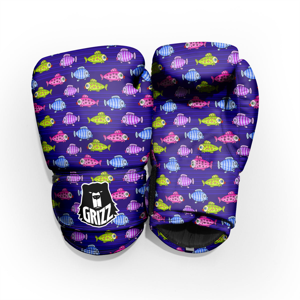 Fish Cartoon Print Pattern Pro Boxing Glove