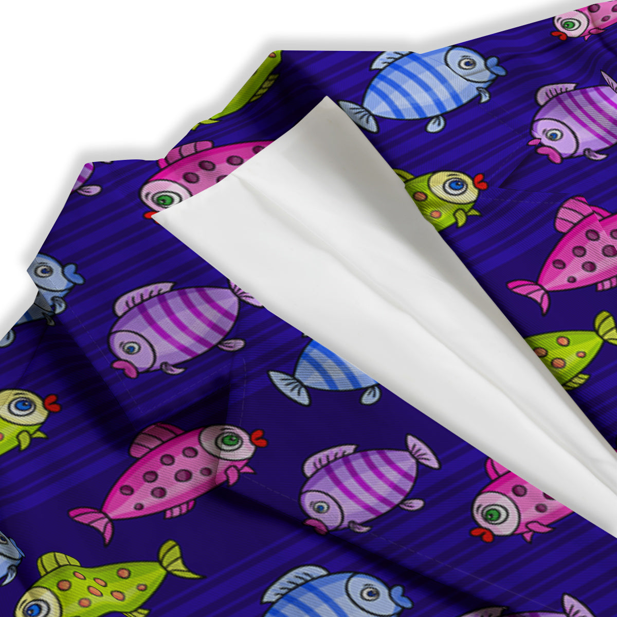 Fish Cartoon Print Pattern Women's Blazer-grizzshop
