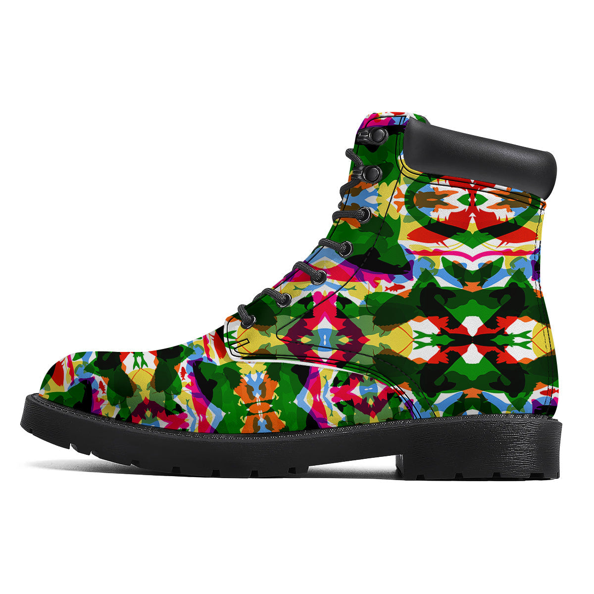 Fish Colorful Abstract Print Pattern Boots-grizzshop