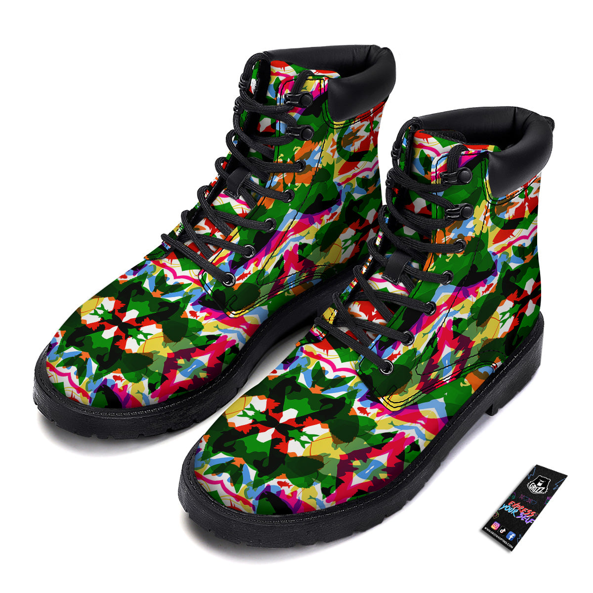 Fish Colorful Abstract Print Pattern Boots-grizzshop