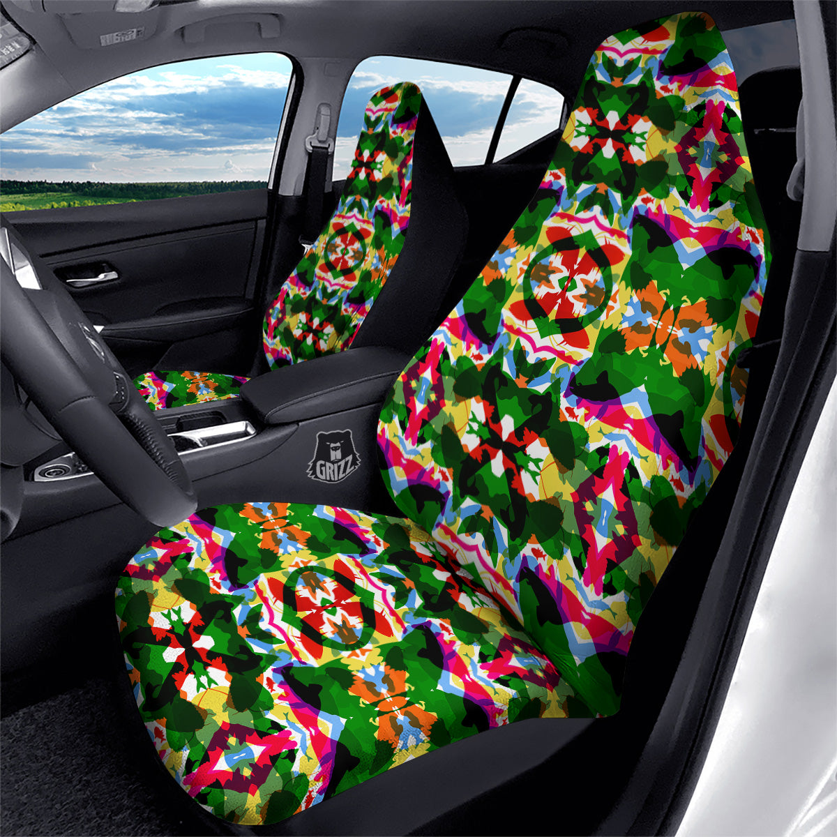 Fish Colorful Abstract Print Pattern Car Seat Covers-grizzshop