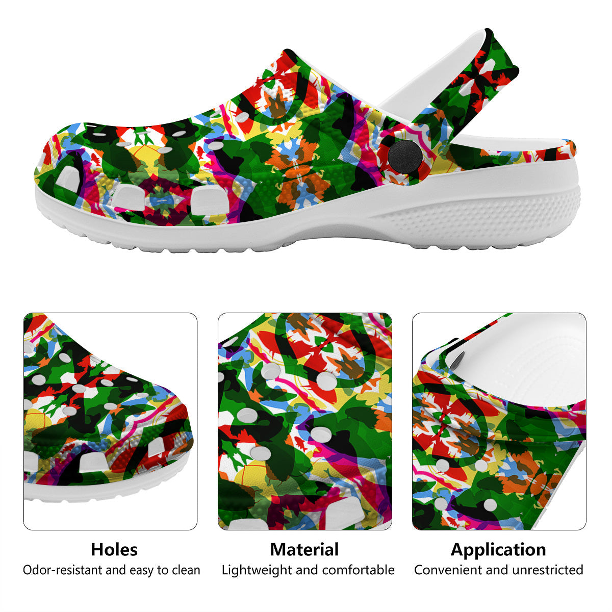 Fish Colorful Abstract Print Pattern Clog-grizzshop