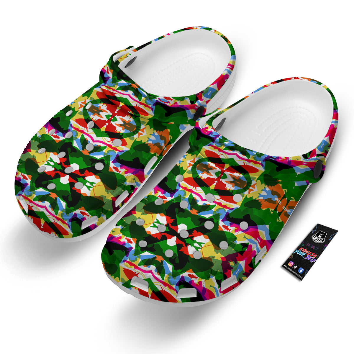 Fish Colorful Abstract Print Pattern Clog-grizzshop