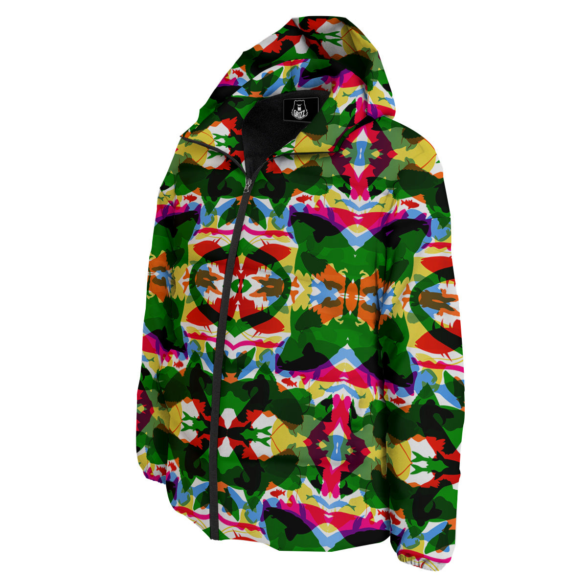 Fish Colorful Abstract Print Pattern Down Jacket-grizzshop
