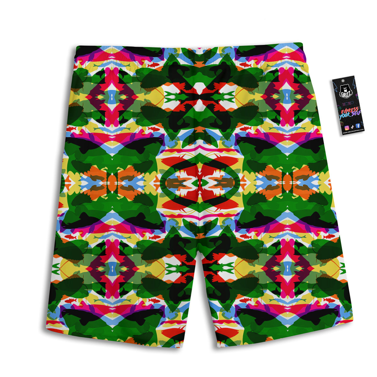 Fish Colorful Abstract Print Pattern Men's Athletic Shorts