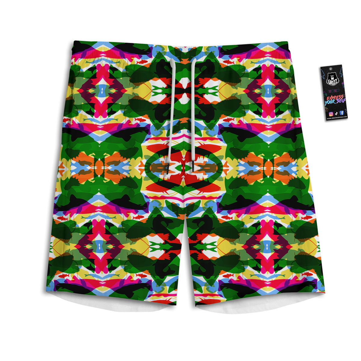 Fish Colorful Abstract Print Pattern Men's Athletic Shorts