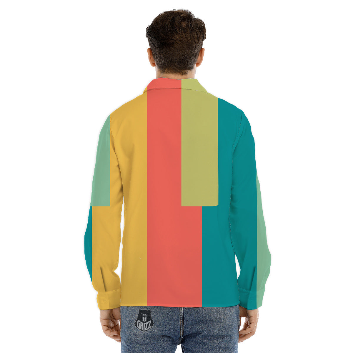 Fish Colorful Abstract Print Pattern Men's Dress Shirts-grizzshop
