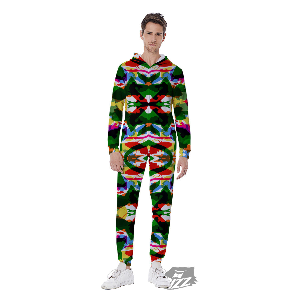 Fish Colorful Abstract Print Pattern Men's Jumpsuit-grizzshop