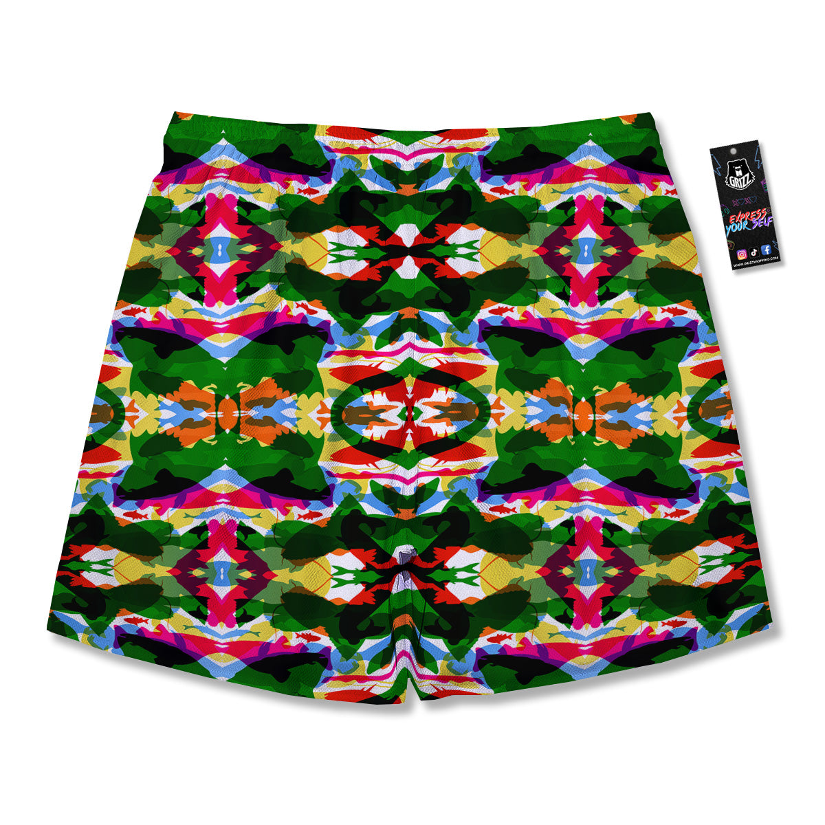 Fish Colorful Abstract Print Pattern Men's Running Shorts-grizzshop