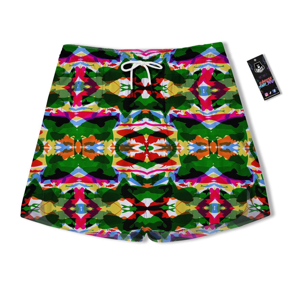 Fish Colorful Abstract Print Pattern Men's Running Shorts-grizzshop