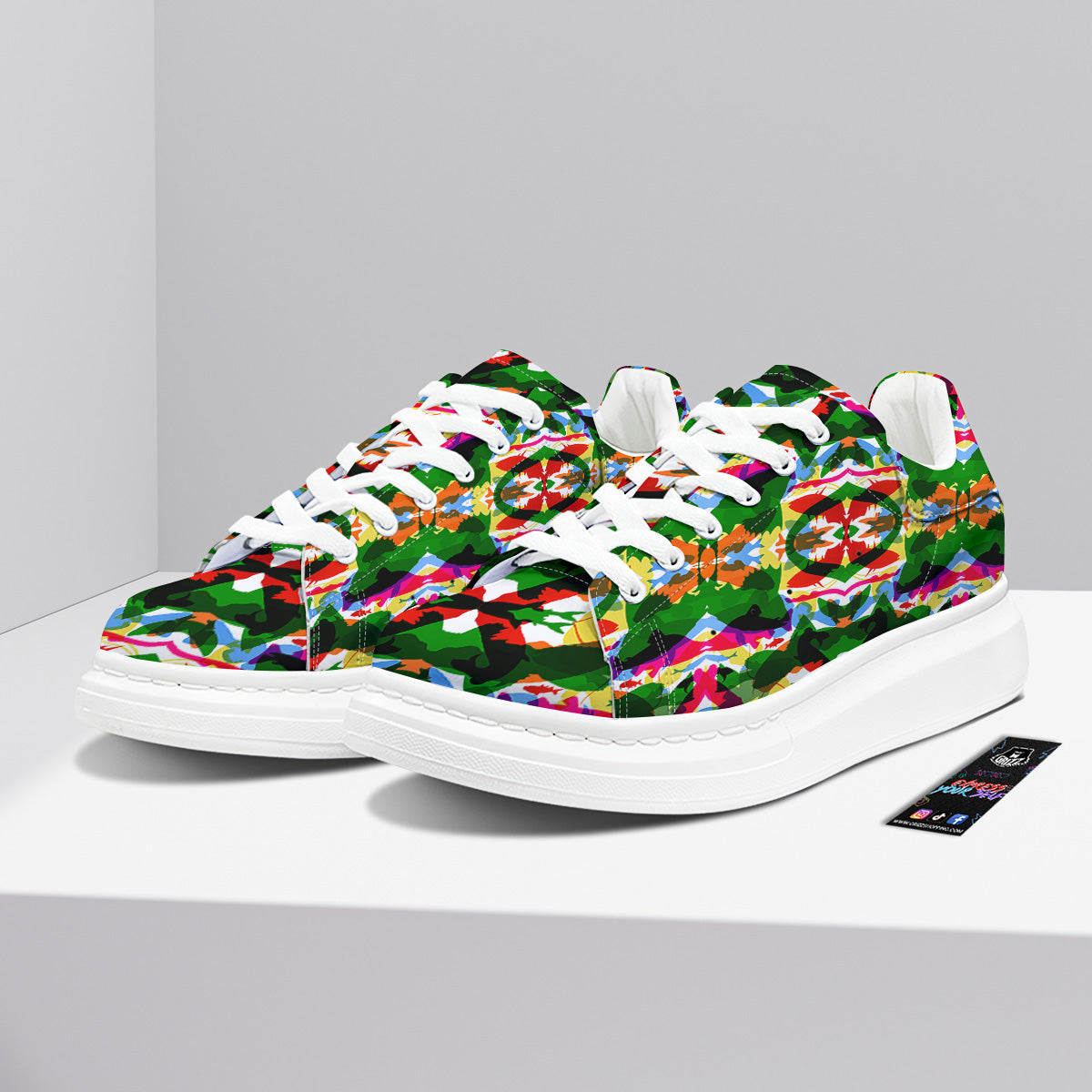 Fish Colorful Abstract Print Pattern Platform Shoes-grizzshop