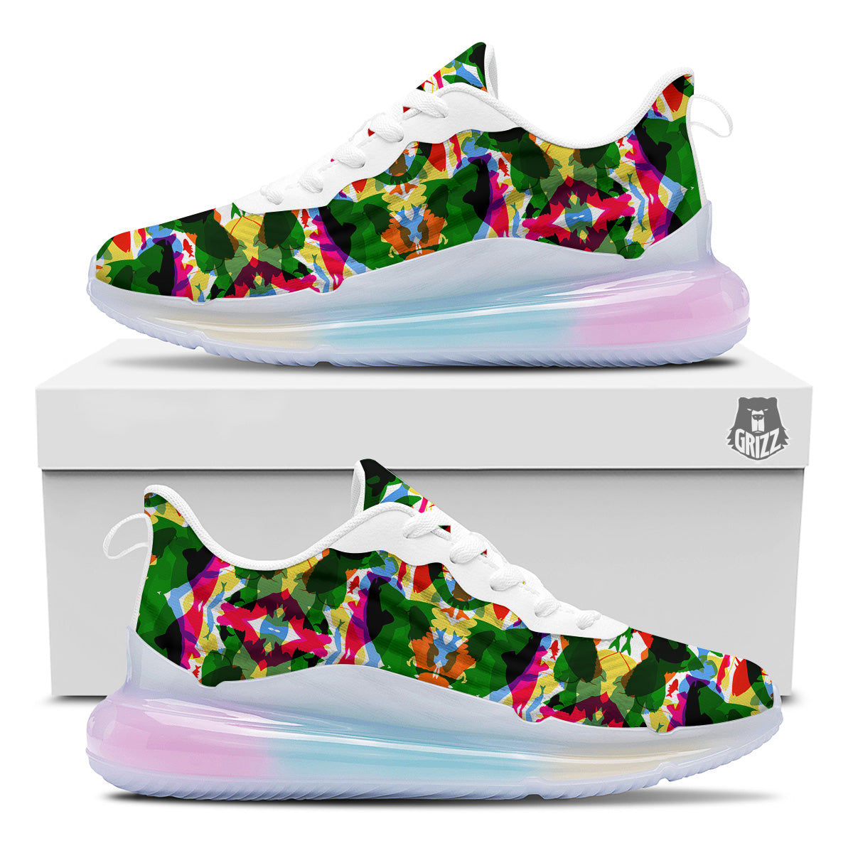 Fish Colorful Abstract Print Pattern Running Sneakers-grizzshop