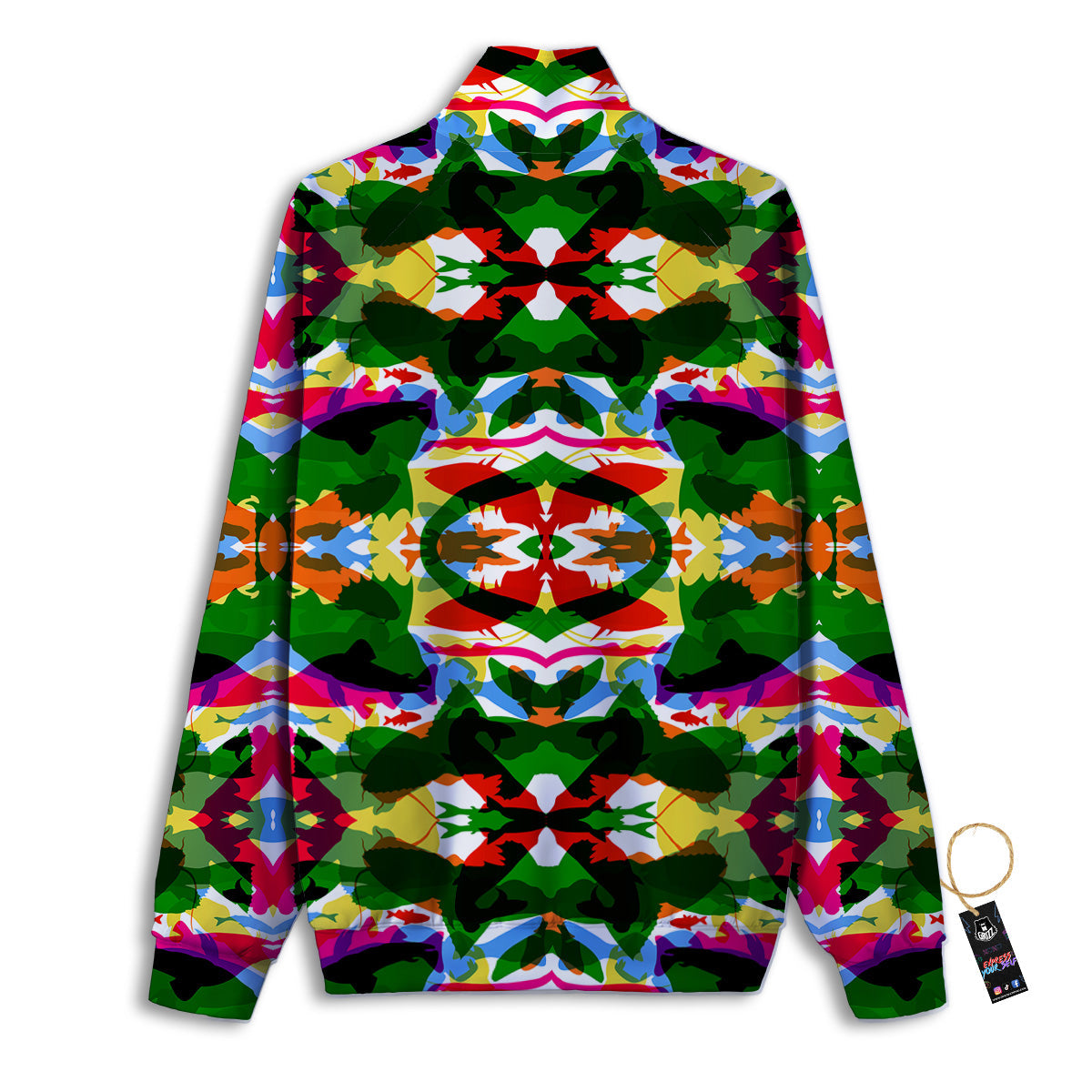 Fish Colorful Abstract Print Pattern Track Jacket-grizzshop
