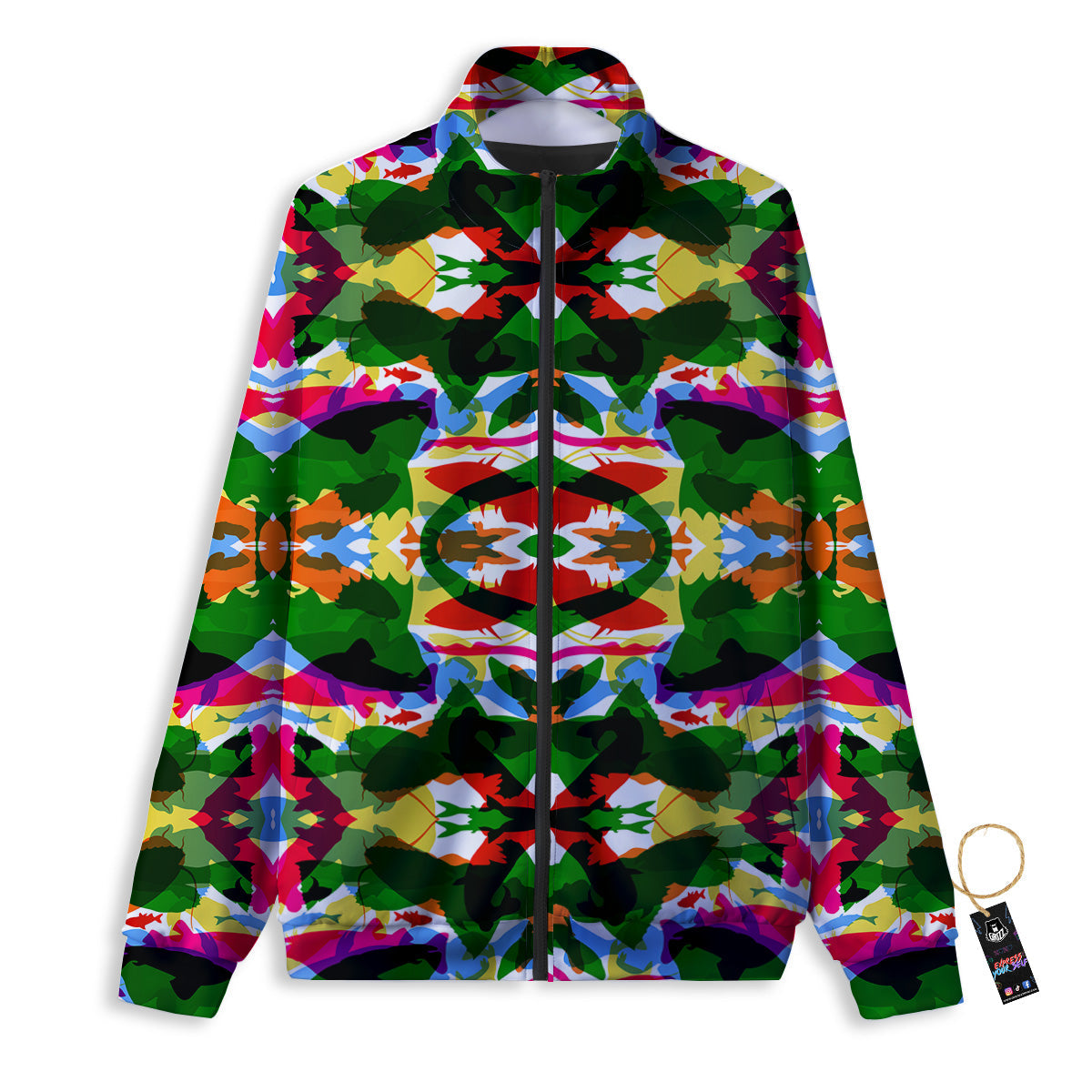 Fish Colorful Abstract Print Pattern Track Jacket-grizzshop